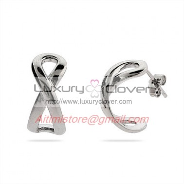 Designer Inspired Double Heart Sterling Silver Earrings