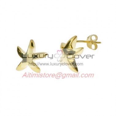 Designer Inspired 14k Gold Plated Starfish Earrings
