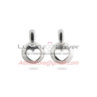 Designer Inspired Stencil Heart Earrings in Sterling Silver
