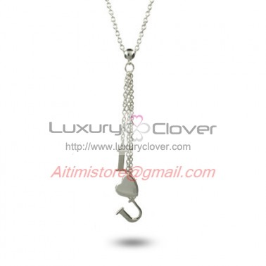 Designer Inspired 925 Sterling Silver I LOVE U Necklace