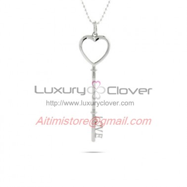 Designer Inspired 925 Silver LOVE Heart Key Pendant