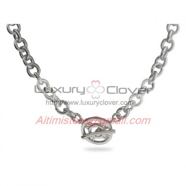 Designer Atlas Style 925 Sterling Silver Toggle Necklace