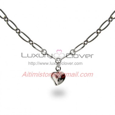 Designer Inspired Sterling Silver Heart Link Necklace
