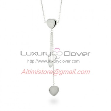 Designer Inspired Sterling Silver Drop Heart Pendant