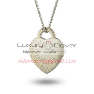 Designer Inspired I Love You Heart Pendant in 925 Sterling Silver
