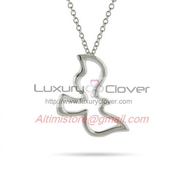 Designer Inspired Sterling Silver Peaceful Dove Necklace
