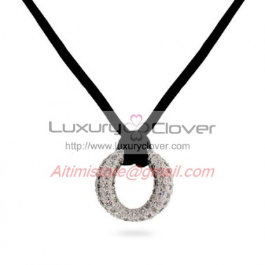 Designer Inspired 925 Silver O Pendant with Pave CZ Stones