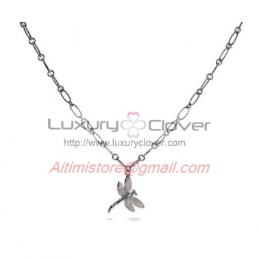 Designer Inspired 925 Sterling Silver Dragonfly Necklace