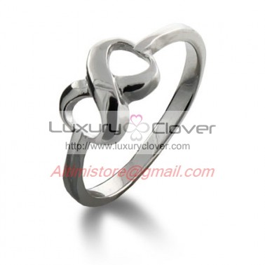 Designer Style Double Heart Ring in 925 Sterling Silver