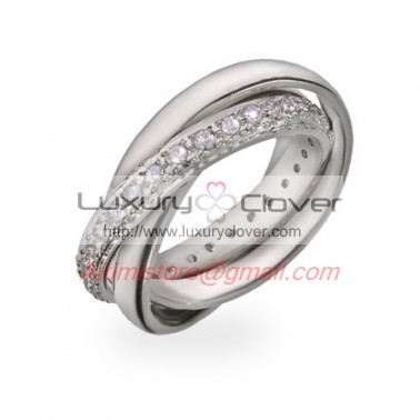Designer Inspired Russian Wedding Ring in Sterling Silver with CZ Band