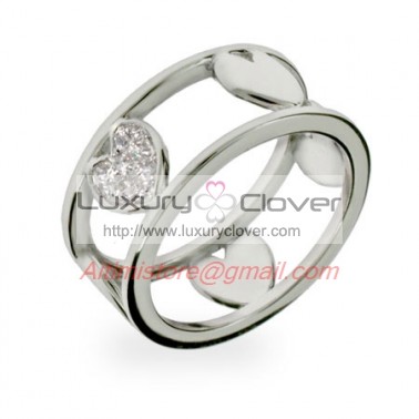 Designer Inspired Cut Out Band of Hearts Ring in Sterling Silver