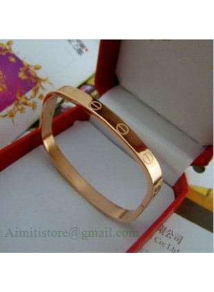 Cartier Love Bangle in 14kt Pink Gold, Square