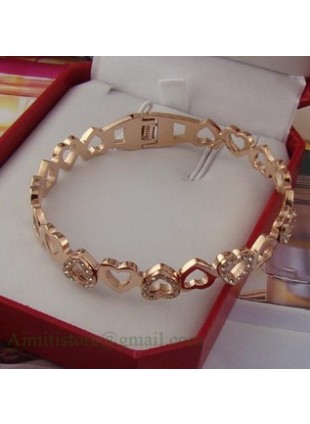 Cartier Full Heart Bracelet in 18k Pink Gold with Paved Diamond