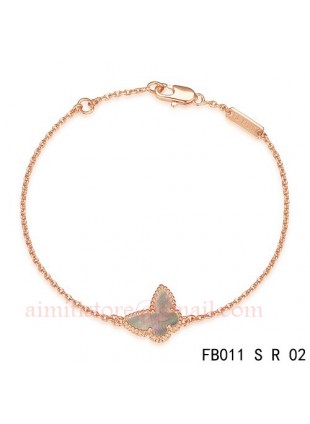 Sweet Alhambra Butterfly Bracelet in Pink Gold with Gray Mother-of-peral