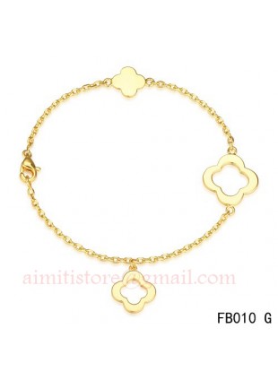 Van Cleef & Arpels Byzantine Alhambra Bracelet 3 Motifs Yellow Gold