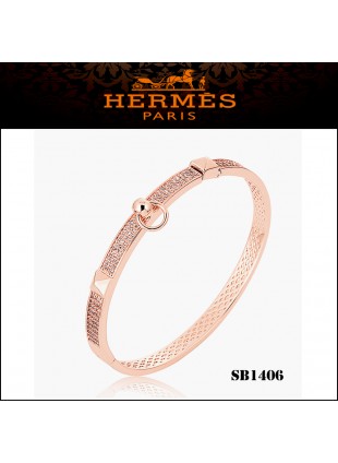 Hermes Collier de Chien PM Bracelet in Pink Gold Set With Diamonds