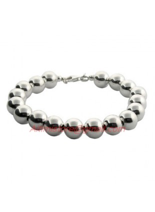 Designer Inspired Sterling Silver 10MM Beads Bracelet