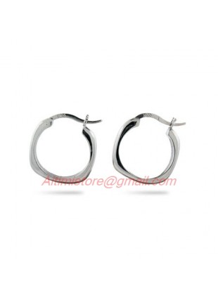 Designer Inspired Cushion Hoop Earrings in Sterling Silver