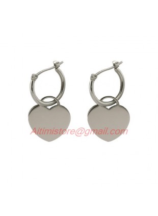 Designer Inspired Heart Tag Earrings in Sterling Silver