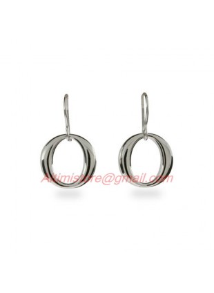 Designer Inspired O Drop Earrings in Sterling Silver