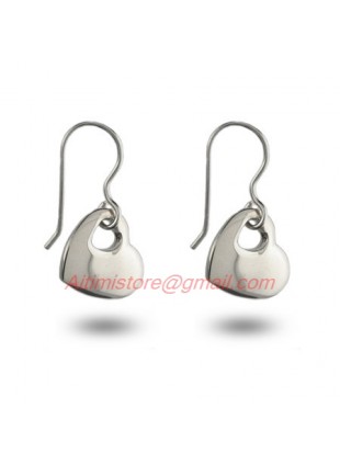 Designer Inspired Sterling Silver Double Heart Earrings