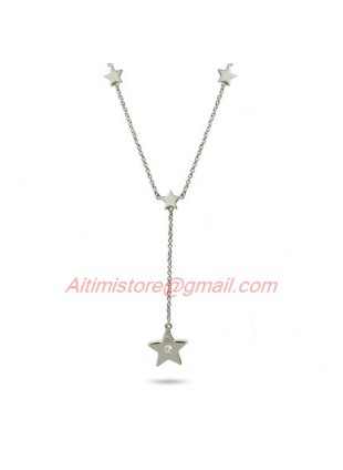 Designer Inspired Sterling Silver Star Drop Necklace