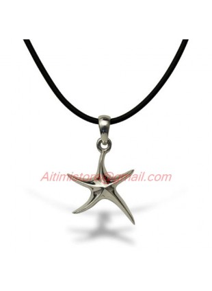 Designer Inspired Sterling Silver Starfish Charm Necklace