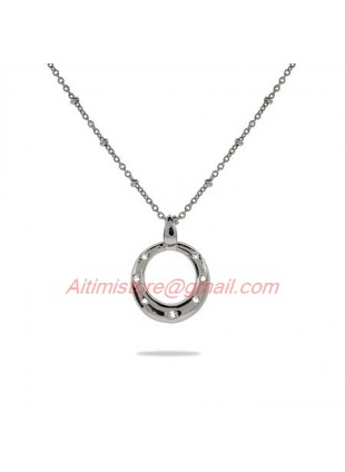 Designer Inspired Sterling Silver Etoile O Pendant with CZ Stones