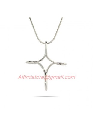 Designer Inspired Sterling Silver Large Infinity Cross Pendant