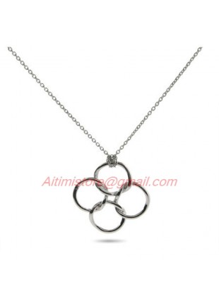 Designer Inspired Sterling Silver Linked Circles Necklace
