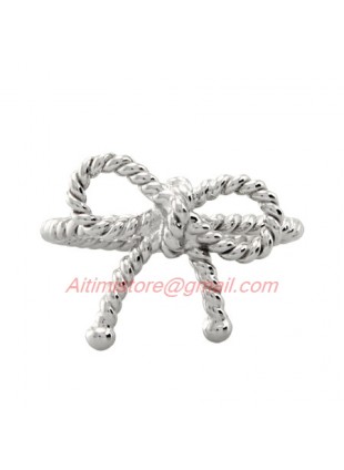Sterling Silver Designer Style Twisted Bow Ring