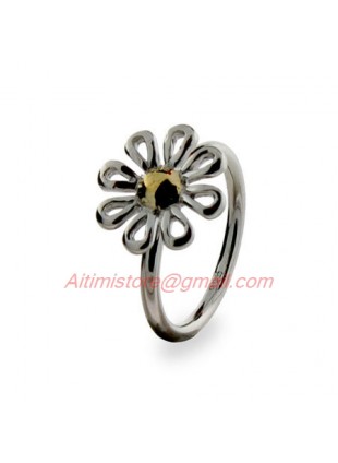 Designer Style Daisy Ring in Sterling Silver