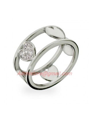 Designer Inspired Cut Out Band of Hearts Ring in Sterling Silver