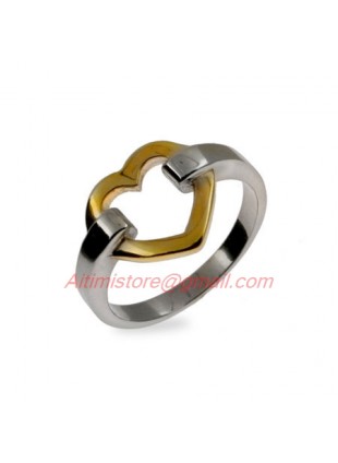 Designer Style Gold Heart Ring in 925 Sterling Silver