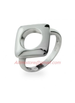 Designer Inspired Square Cushion Ring in Sterling Silver