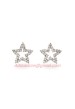 Designer Inspired Sterling Silver Star Stud Earrings with Pave Cubic Zirconia