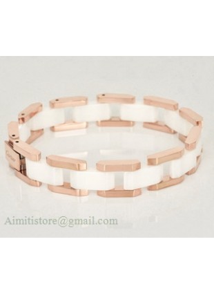 Cartier Maillon Panthere Bracelet in 18k Pink Gold With White Ceramic