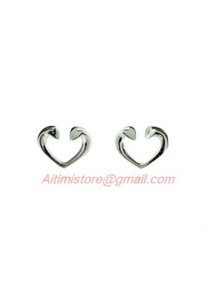 Designer Inspired Tenderness Heart Stud Earrings in Sterling Silver