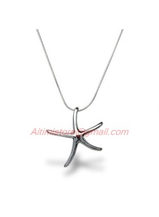 Designer Inspired Sterling Silver Starfish Necklace