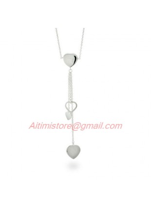 Designer Inspired Sterling Silver Drop Heart Pendant