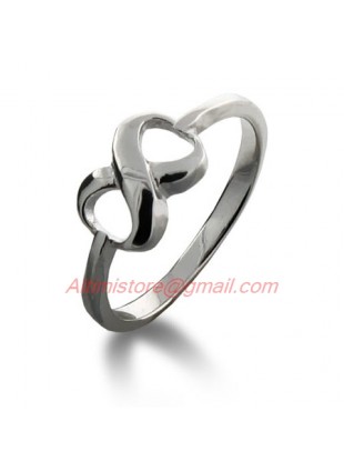 Designer Style Double Heart Ring in 925 Sterling Silver