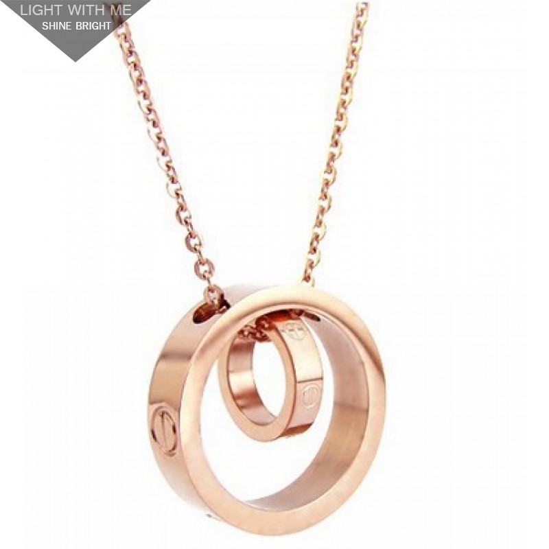 Cartier Double Rings LOVE Necklace in 