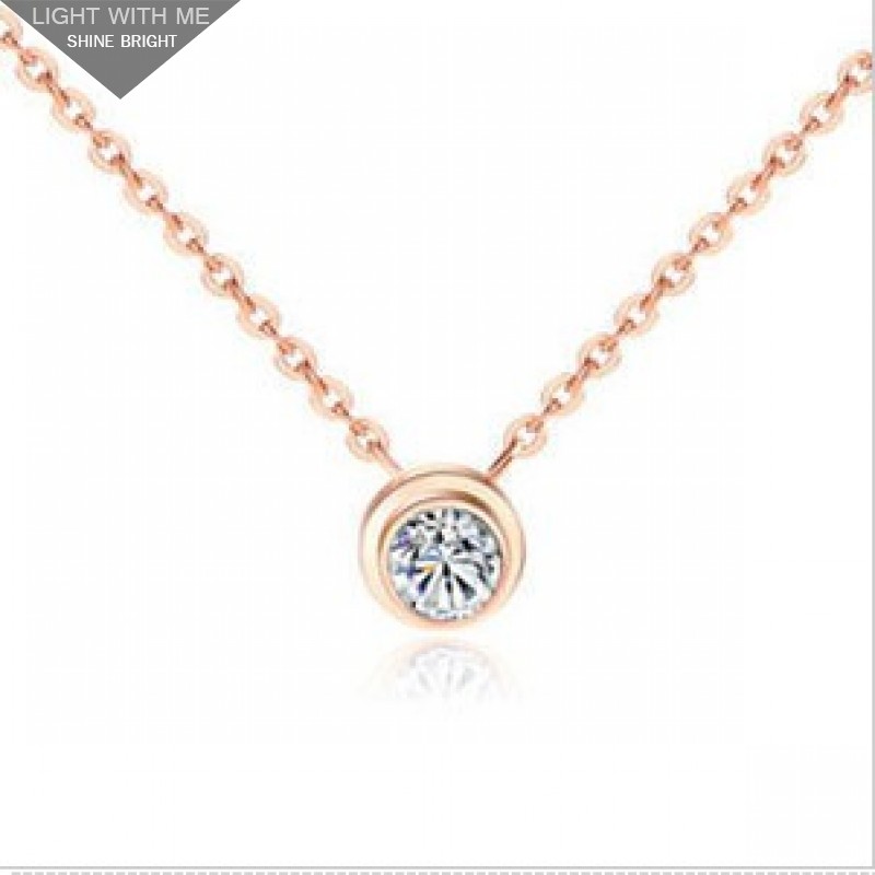 cartier pink gold diamond necklace