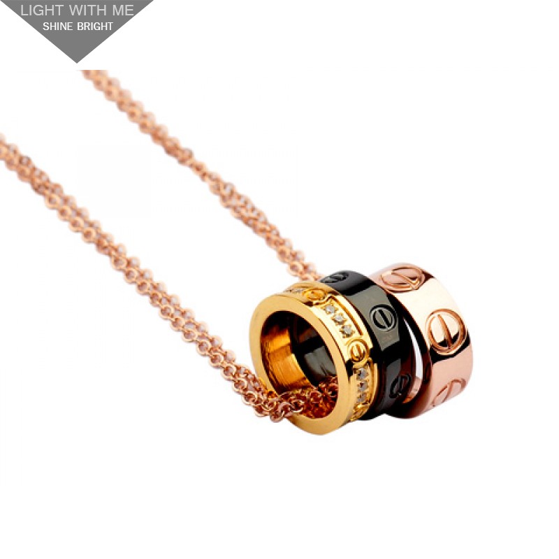 cartier love necklace three rings