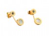 Bulgari-Bvlgari Stud Earrings in 18kt Yellow Gold with Mother of Pearl and Diamonds