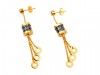 Bvlgari B.ZERO1 Pendant Earrings in 18kt Yellow Gold with Black Ceramic and Diamonds
