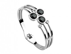 Bvlgari Banlge in 18kt White Gold with Black Onyx and Pave Diamonds
