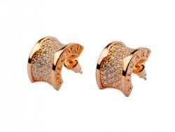 Bulgari B.zero1 Earrings in 18kt Pink Gold with Pave Diamonds OR856238