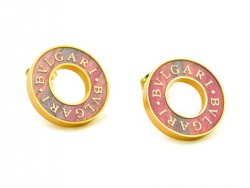 Bvlgari Stud Earrings in 18kt Yellow Gold with Antique Bronze