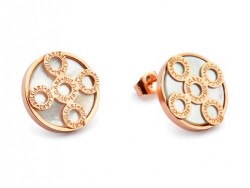 Bvlgari-Bulgari Stud Earrings in 18kt Pink Gold with Mother of Pearl